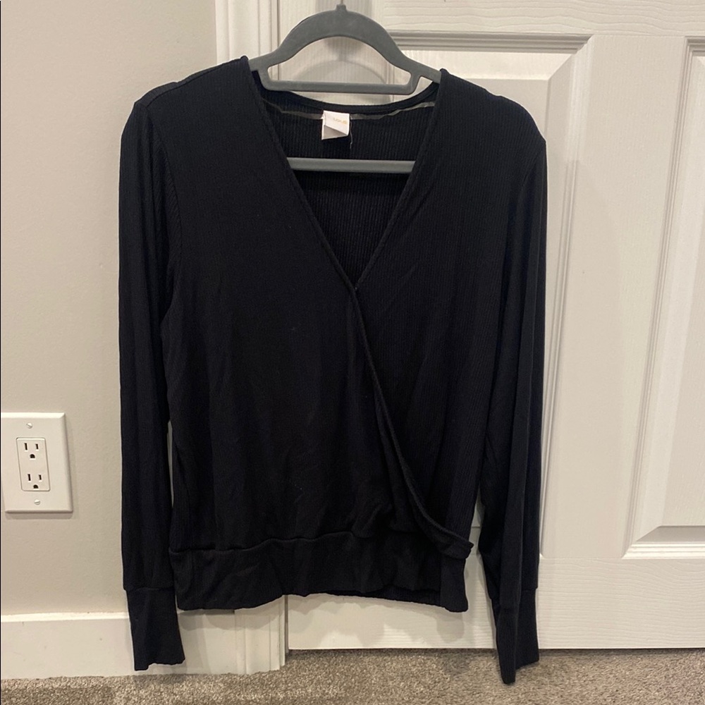 Lole Black V-Neck Wrap Top